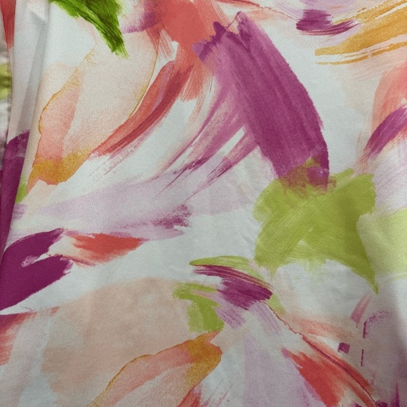 Chicos Bungee Performance Athletic Shirt Size L Spring Watercolor Quarter Zip - Picture 8 of 11